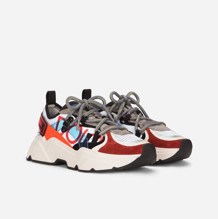 Dolce & Gabbana Stretch Mesh Daymaster Sneakers With Multi-color Details And Double Laces - EUR FASHION