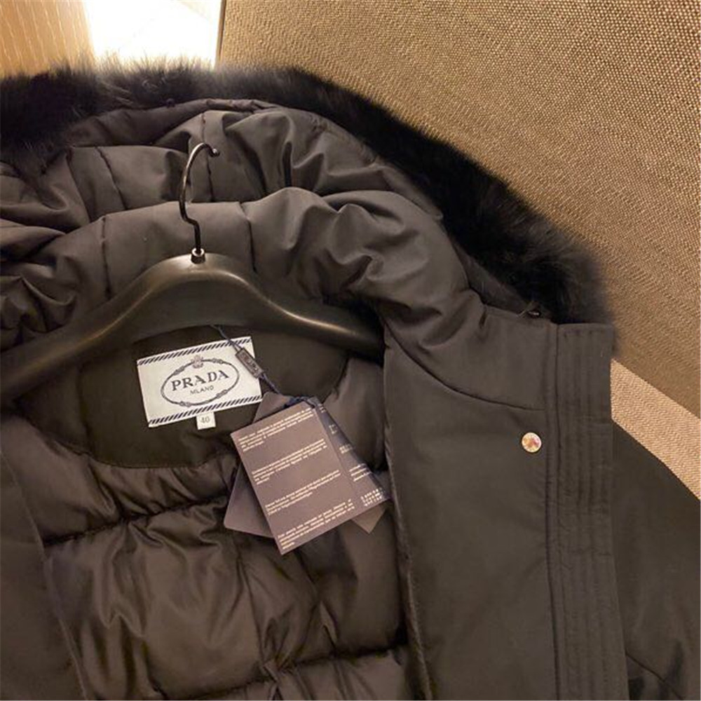 Prada Detachable Long Down Jacket(Black) - EUR FASHION