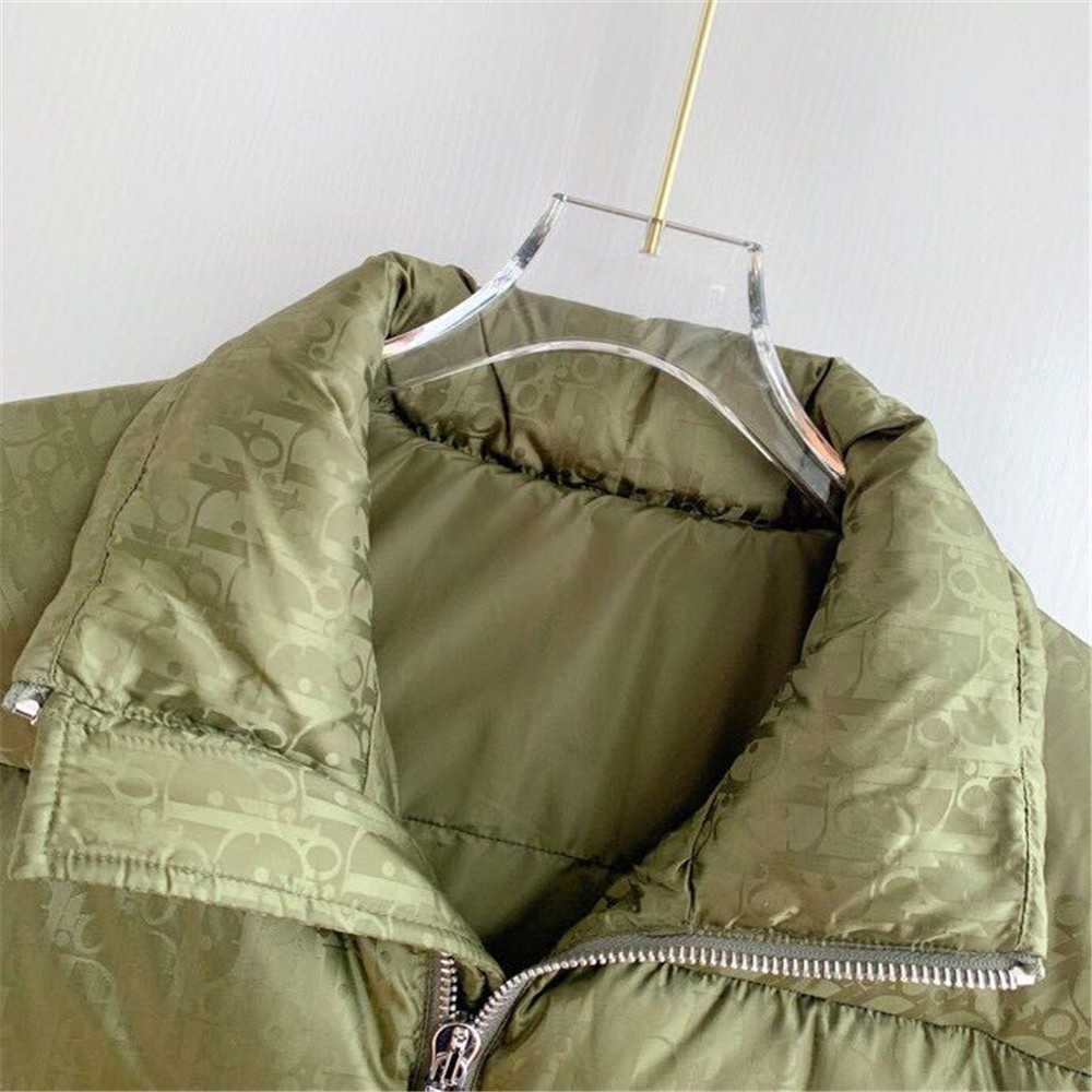 Dior Reflective Down Puffer Jacket With Dior Oblique Print In Silver Grey - EUR FASHION