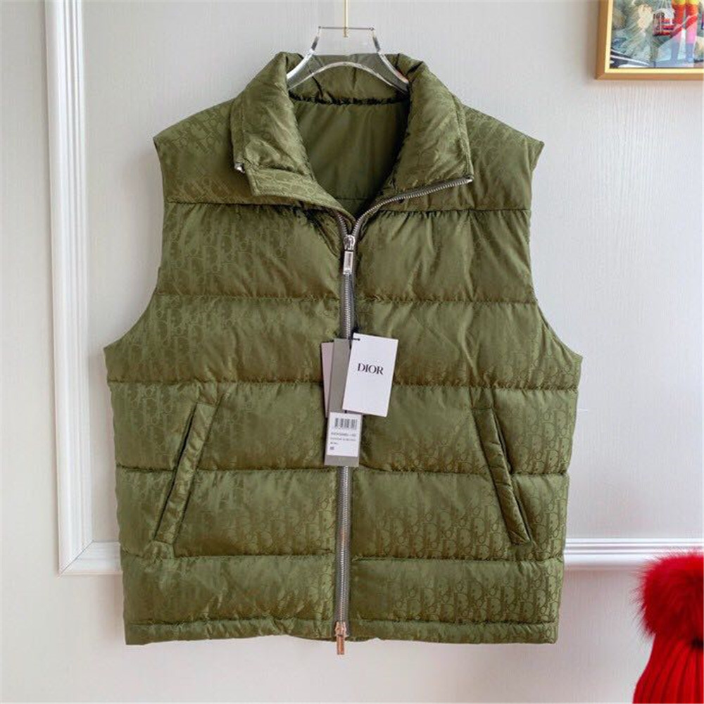 Dior Reflective Down Puffer Jacket With Dior Oblique Print In Silver Grey - EUR FASHION