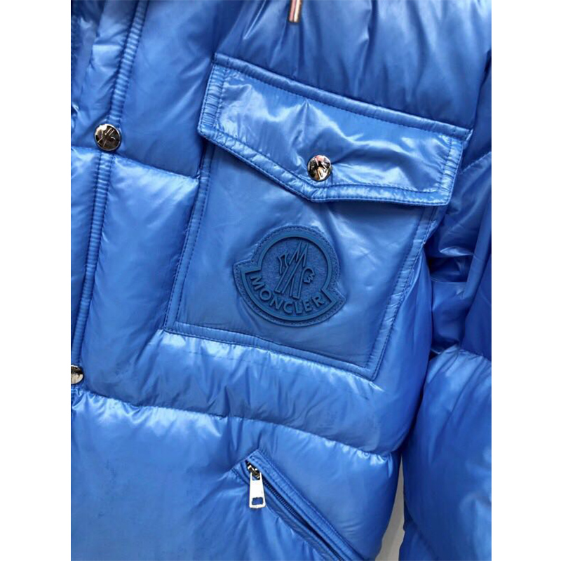 Moncler Lamentin Short Down Jacket In Blue - EUR FASHION