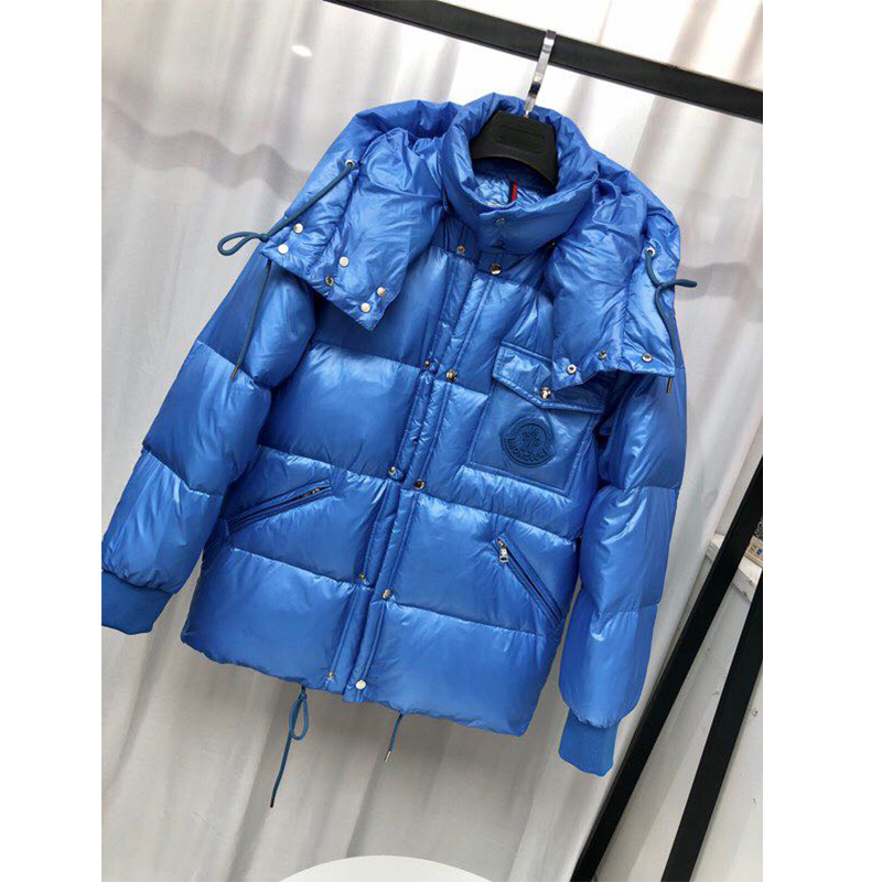 Moncler Lamentin Short Down Jacket In Blue - EUR FASHION