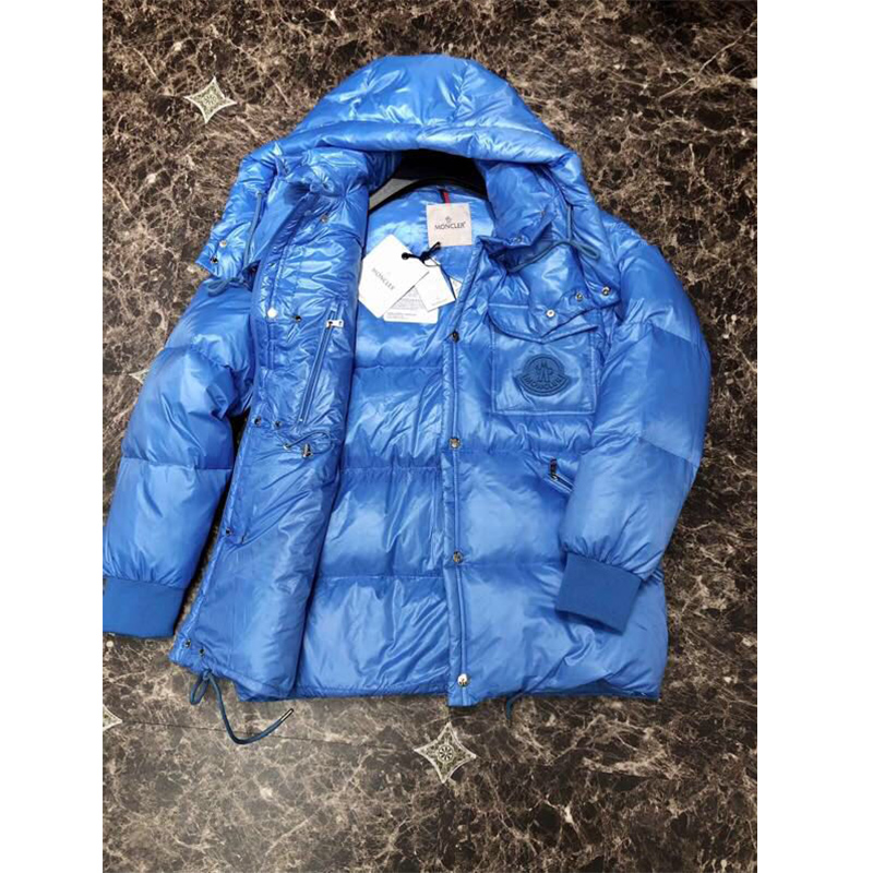 Moncler Lamentin Short Down Jacket In Blue - EUR FASHION