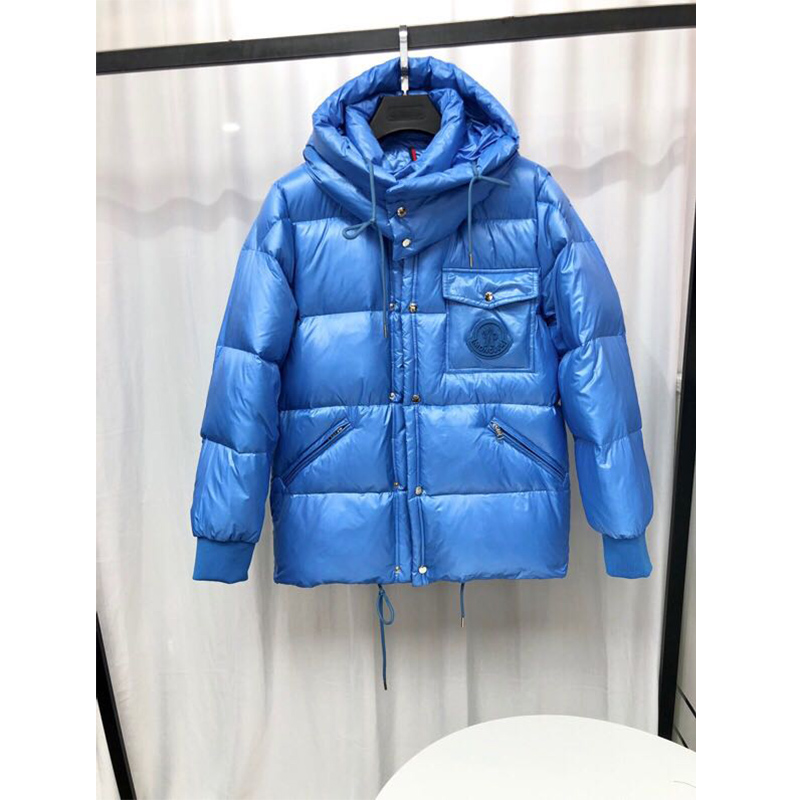 Moncler Lamentin Short Down Jacket In Blue - EUR FASHION