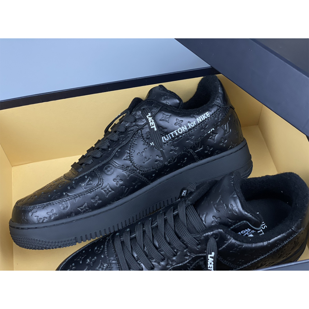 Louis Vuitton X Nike Air Force 1 Sneaker All Black - EUR FASHION