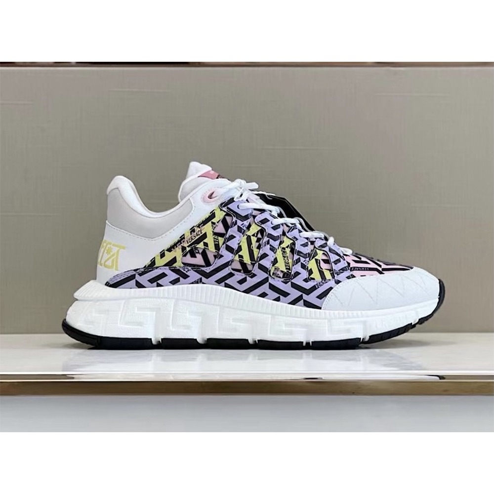 Versace Trigreca Sneakers Purple Pink & Yellow - EUR FASHION