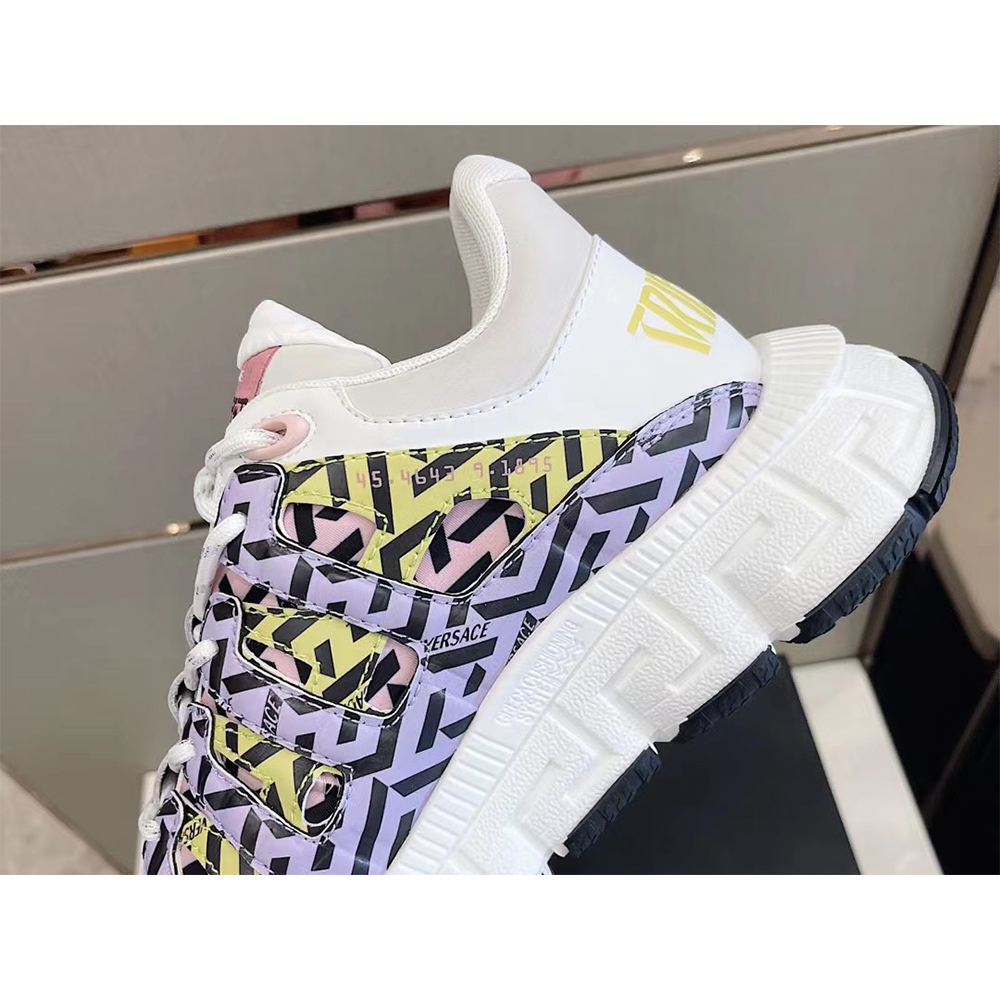 Versace Trigreca Sneakers Purple Pink & Yellow - EUR FASHION