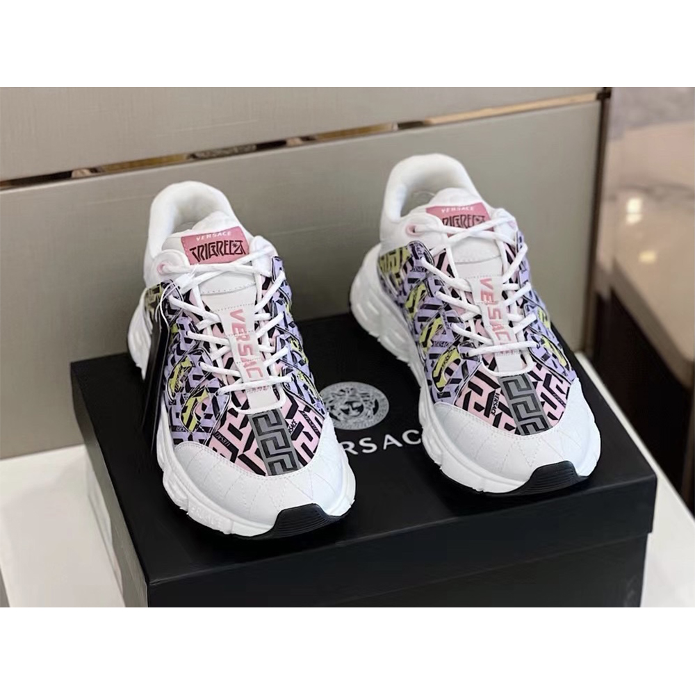 Versace Trigreca Sneakers Purple Pink & Yellow - EUR FASHION