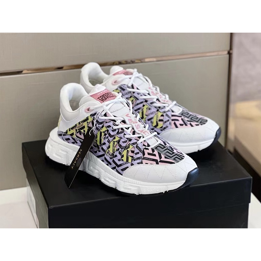 Versace Trigreca Sneakers Purple Pink & Yellow - EUR FASHION