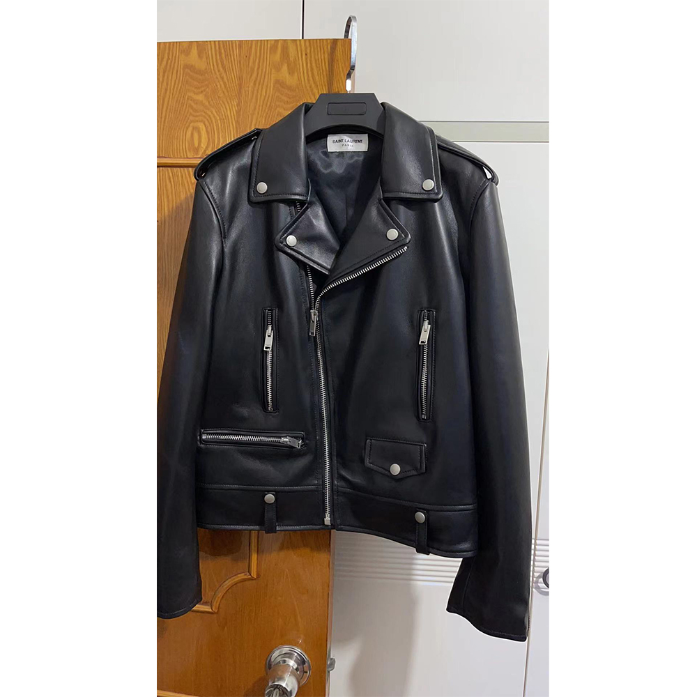 Saint Laurent Slim-Fit Leather Biker Jacket - EUR FASHION