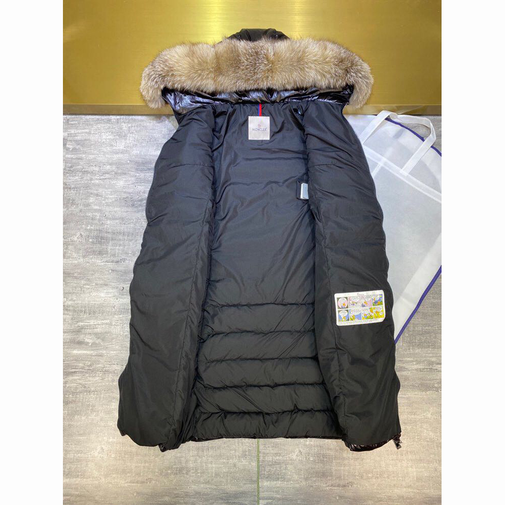 Moncler Black Down Long Jacket - EUR FASHION