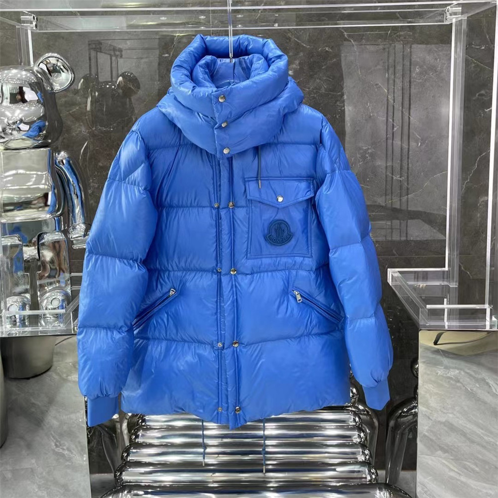 Moncler Lamentin Short Down Jacket In Blue - EUR FASHION