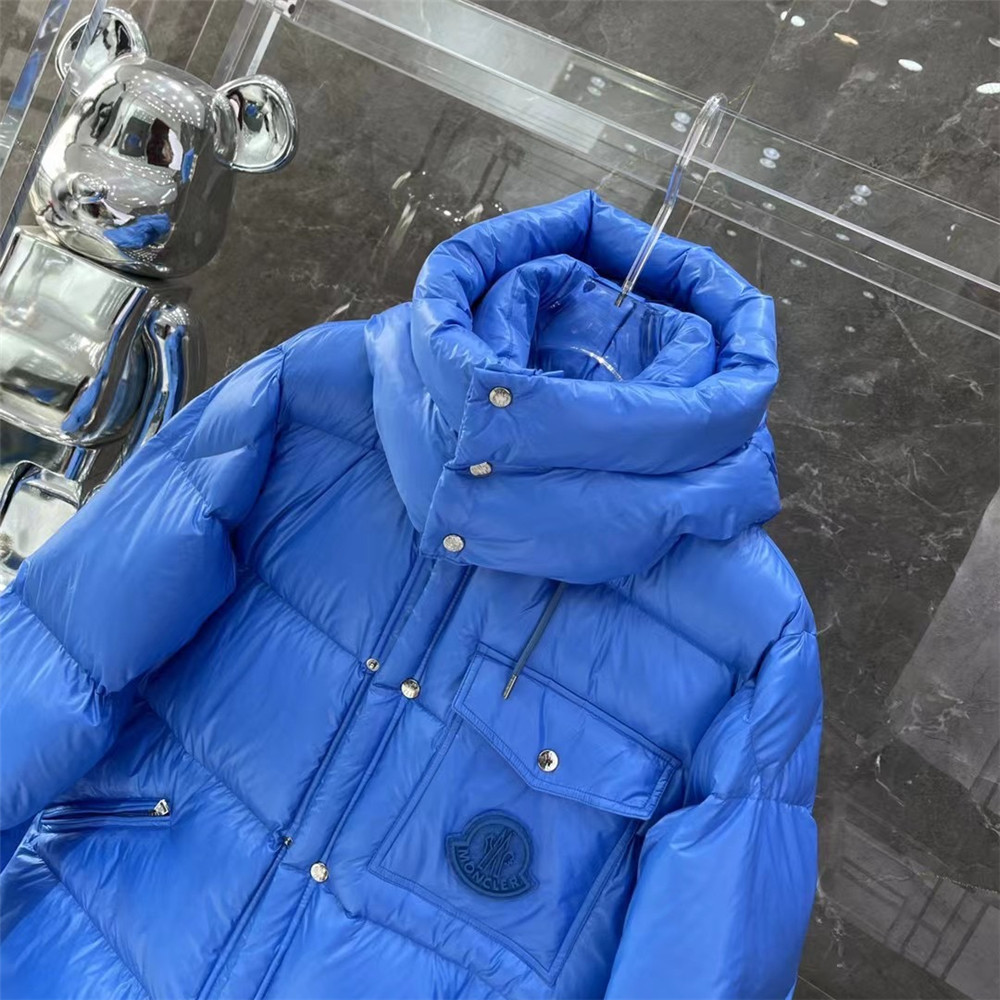 Moncler Lamentin Short Down Jacket In Blue - EUR FASHION