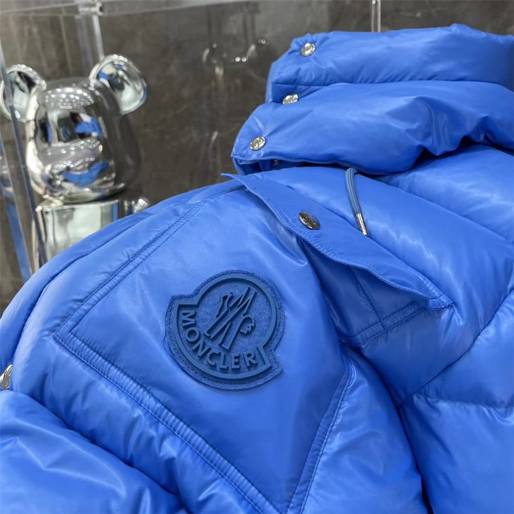 Moncler Lamentin Short Down Jacket In Blue - EUR FASHION
