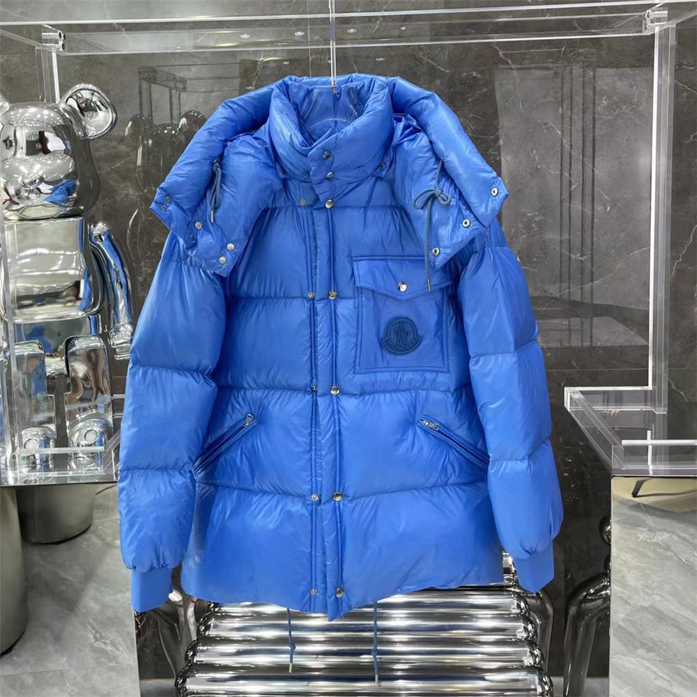 Moncler Lamentin Short Down Jacket In Blue - EUR FASHION