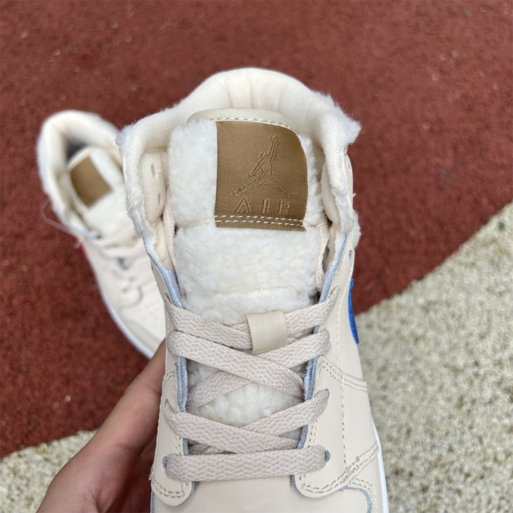 Jordan AJ1 Mid Multicolor Hook Milk White Sneaker - EUR FASHION