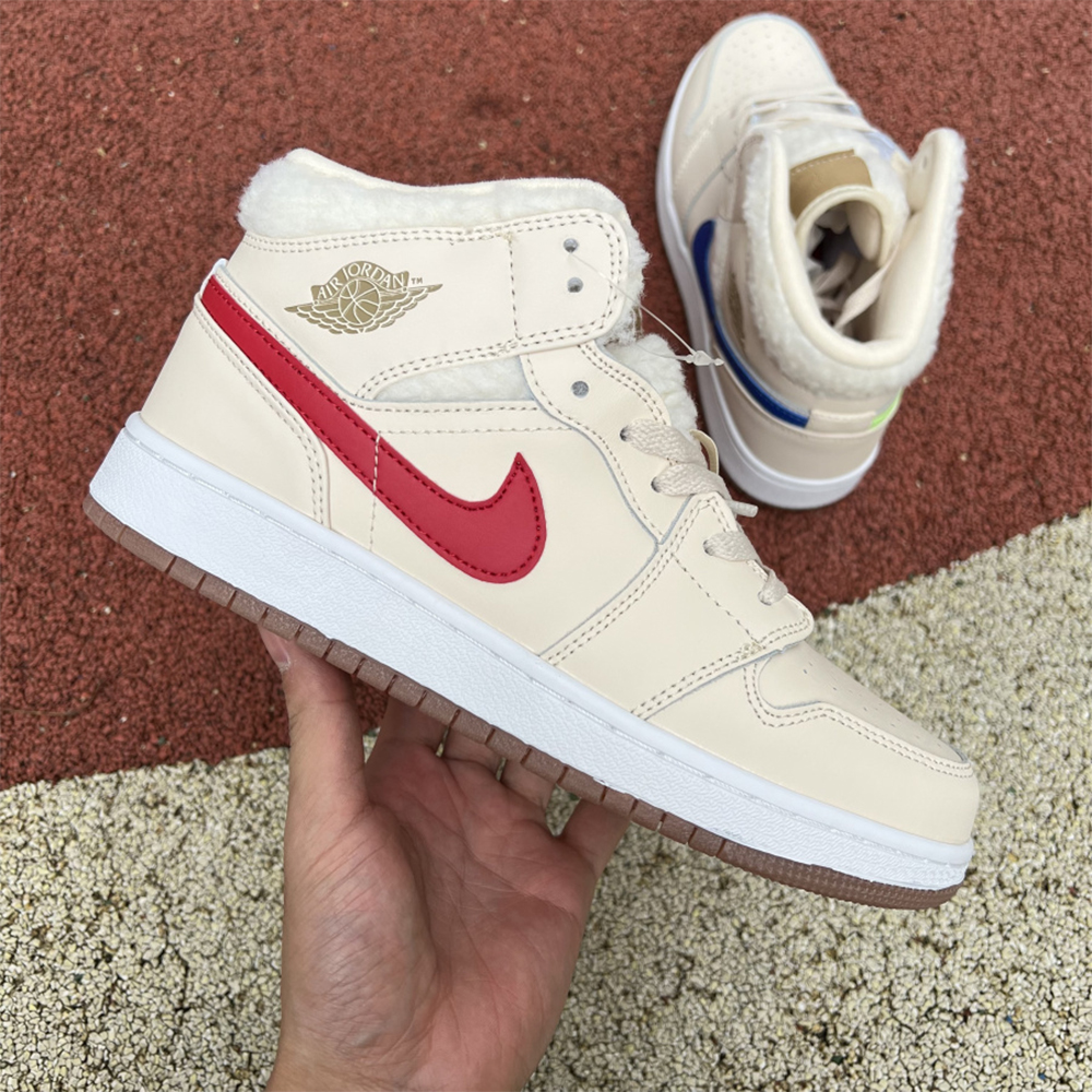 Jordan AJ1 Mid Multicolor Hook Milk White Sneaker - EUR FASHION