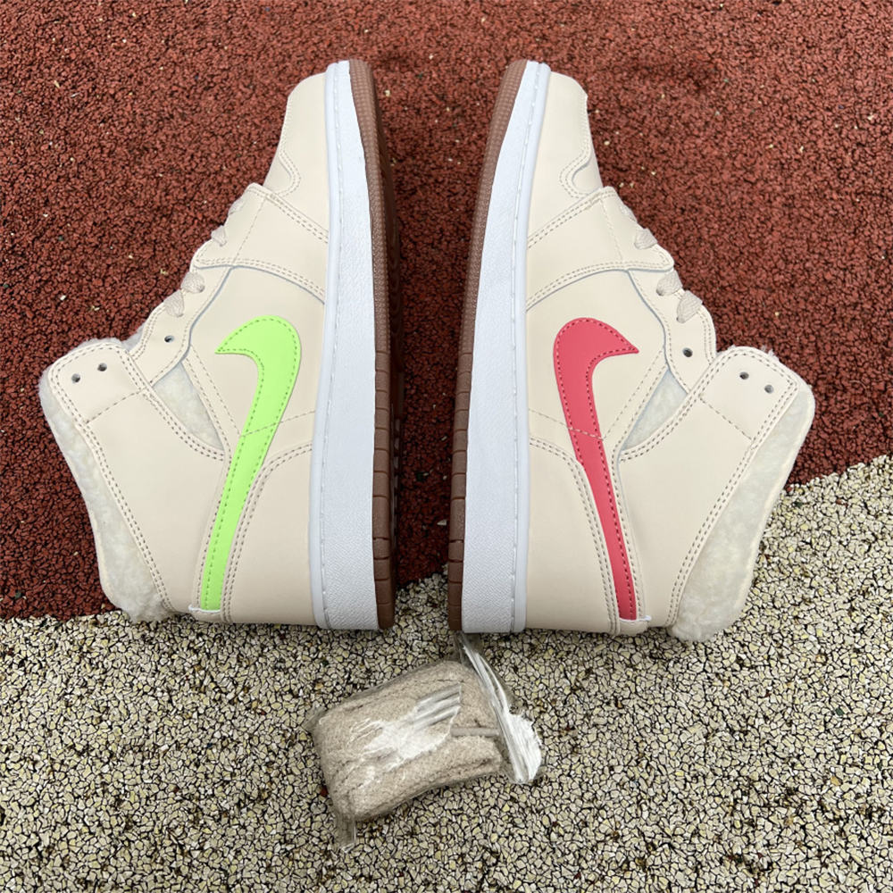 Jordan AJ1 Mid Multicolor Hook Milk White Sneaker - EUR FASHION