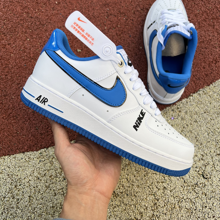 Nike Low Sneaker Air Force 1 '07 LV8 White Blue  - EUR FASHION