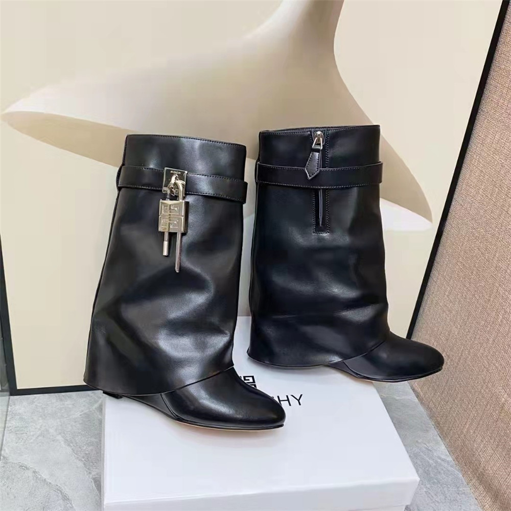 Givenchy Shark Lock Pant Boots In Leather - EUR FASHION