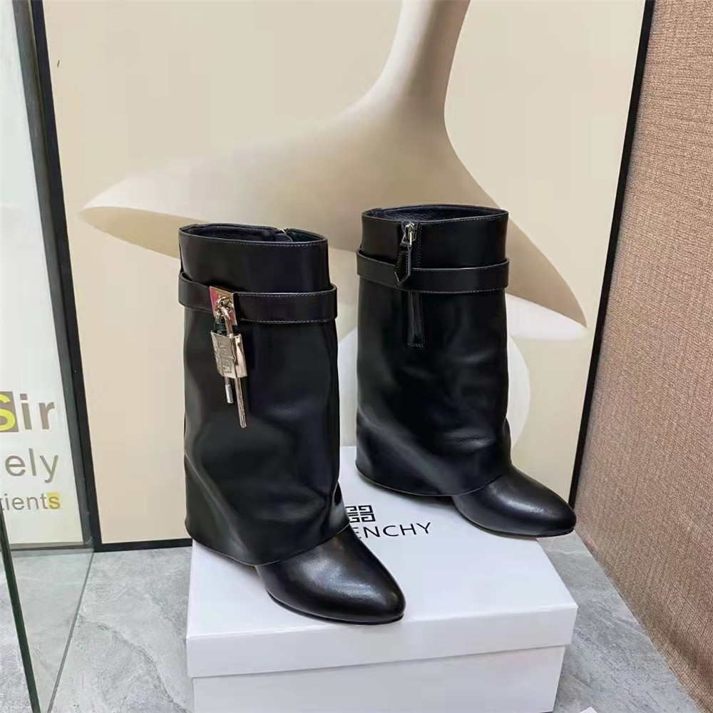 Givenchy Shark Lock Pant Boots In Leather - EUR FASHION
