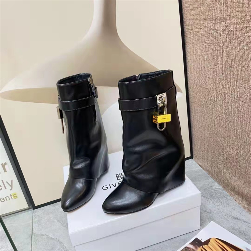 Givenchy Shark Lock Pant Boots In Leather - EUR FASHION