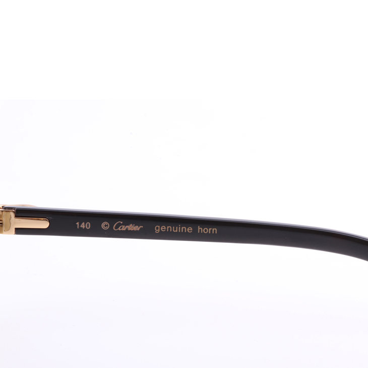 Cartier 8300818 Engrave Lens White Mix Black Buffalo Sunglasses In Gold Brown - EUR FASHION