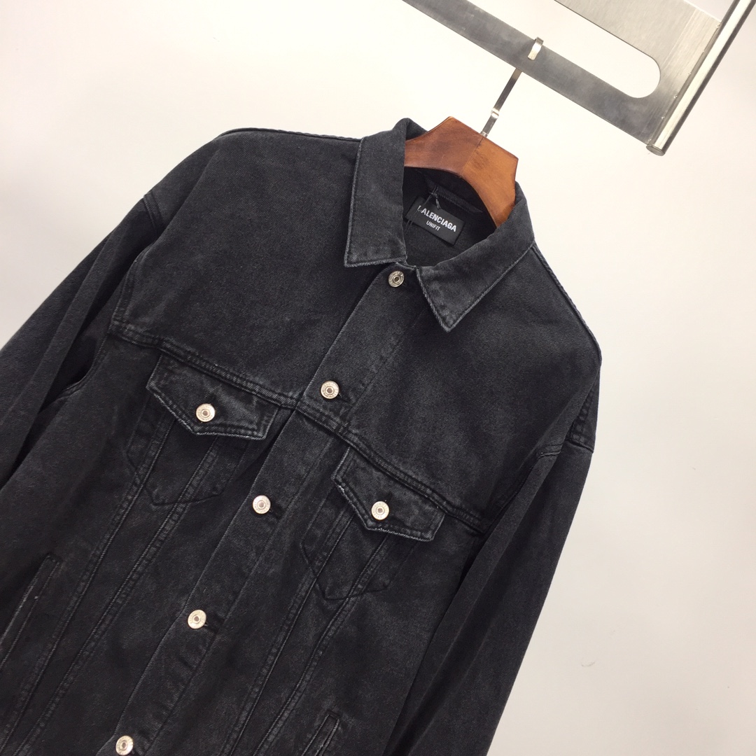  Balenciaga Spray Paint Logo Denim Jacket - EUR FASHION