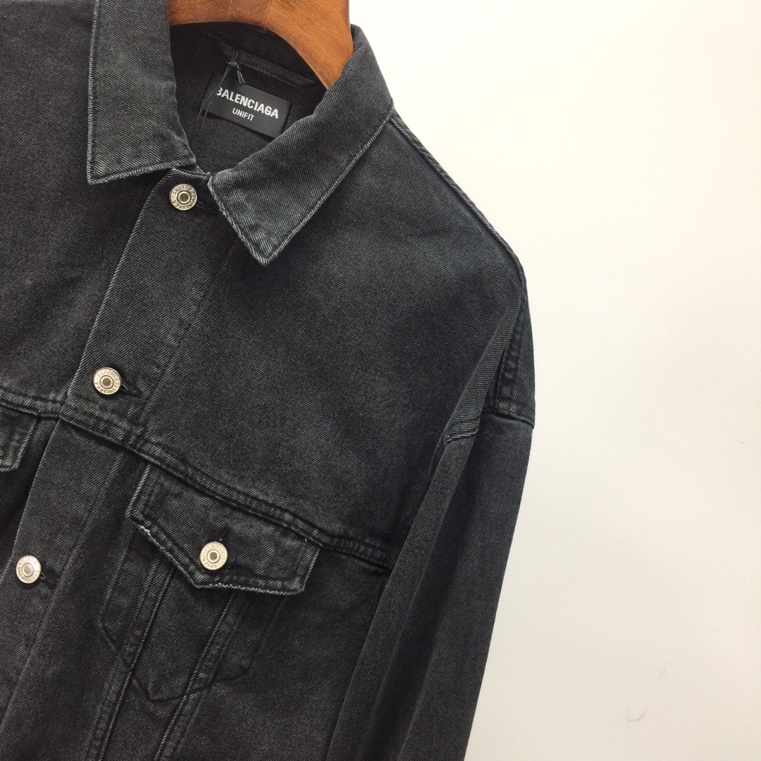  Balenciaga Spray Paint Logo Denim Jacket - EUR FASHION