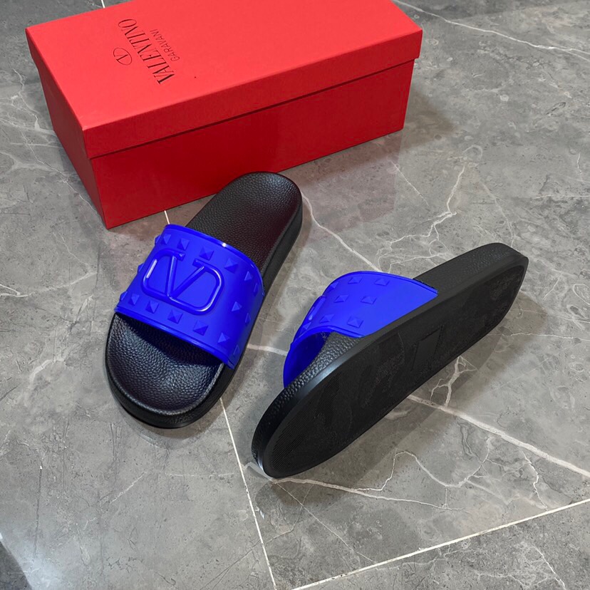 Valenti Garavani Summer V Logo Singature Sandal In Blue - EUR FASHION