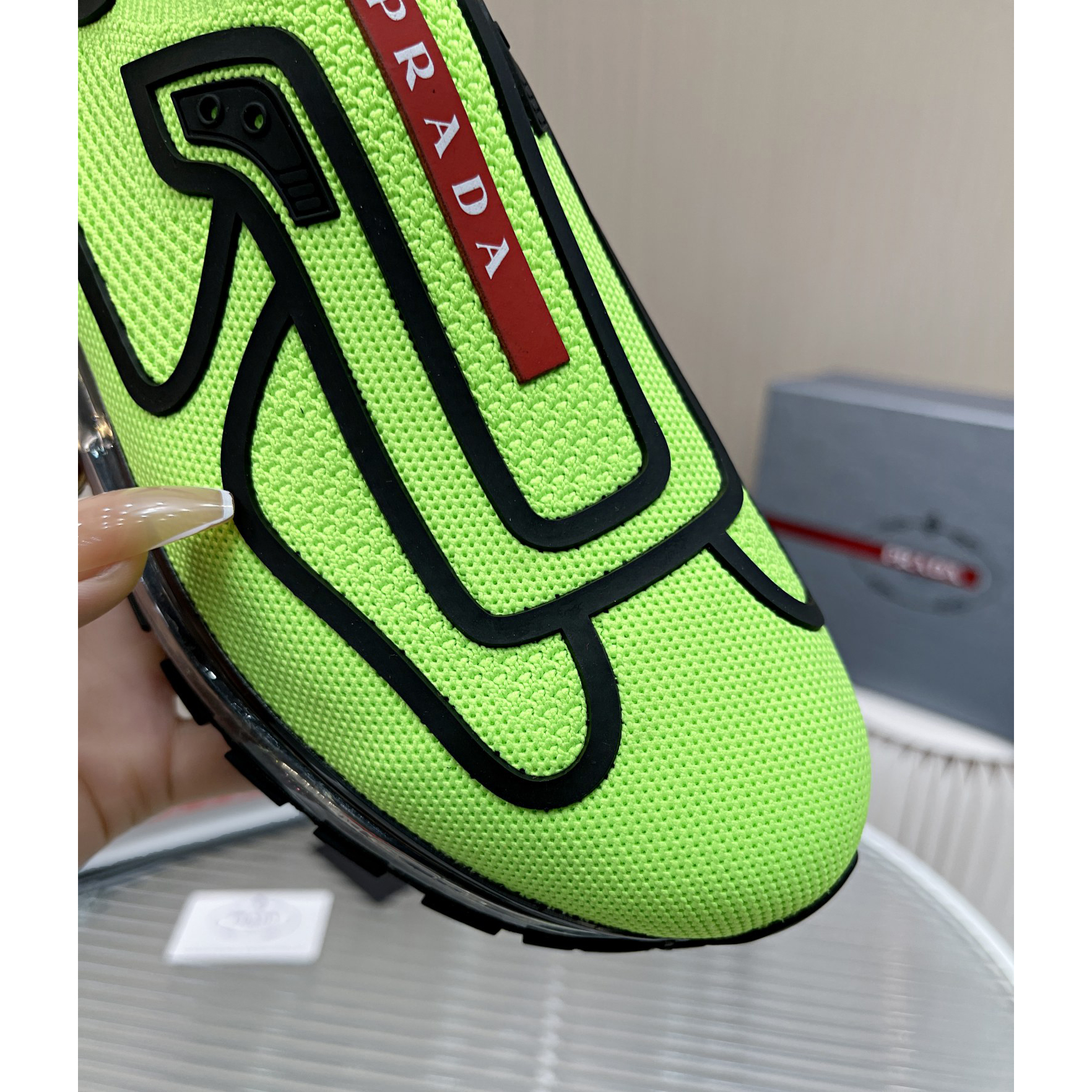 Prada Logo Sneakers In Green - EUR FASHION