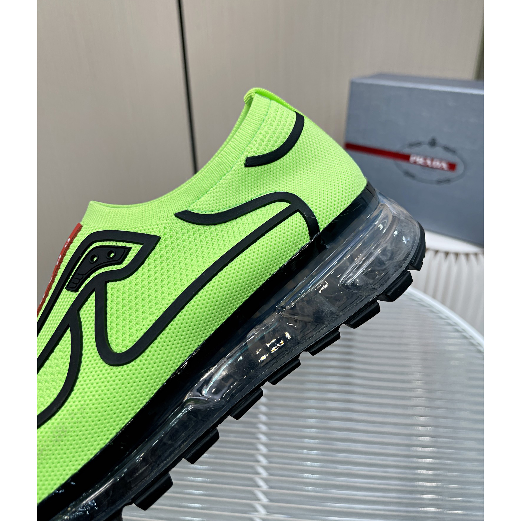 Prada Logo Sneakers In Green - EUR FASHION