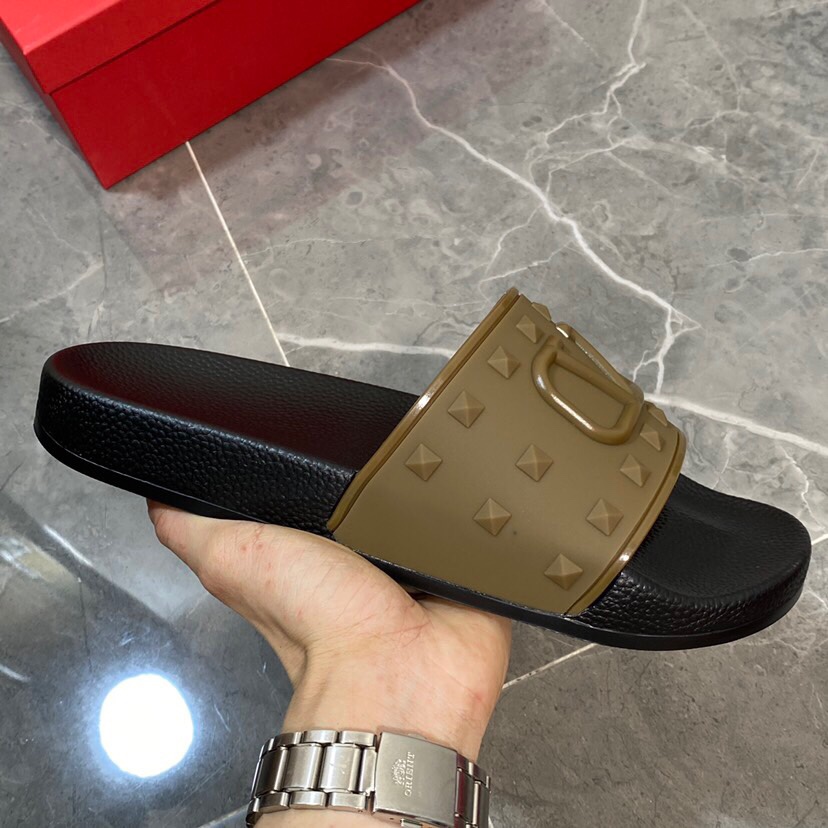 Valenti  Garavani Summer V Logo Singature Sandal In Brown - EUR FASHION