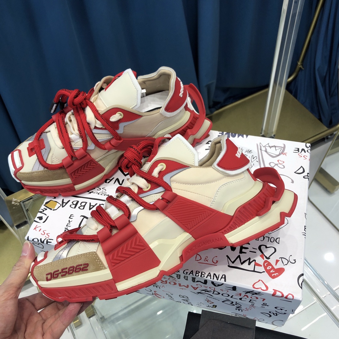 Dolce & Gabbana Mixed-Material Space Sneakers - EUR FASHION