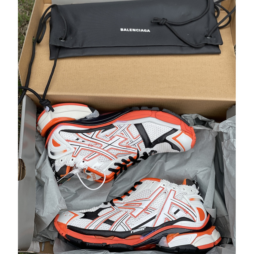 Balenciaga 'White-balck-orange' Runner Sneakers - EUR FASHION