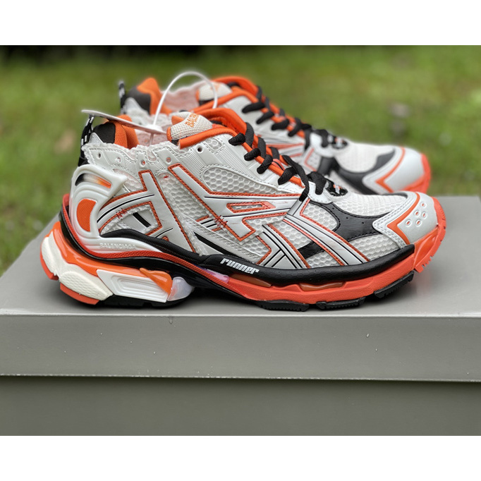 Balenciaga 'White-balck-orange' Runner Sneakers - EUR FASHION