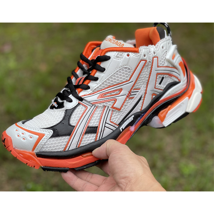 Balenciaga 'White-balck-orange' Runner Sneakers - EUR FASHION