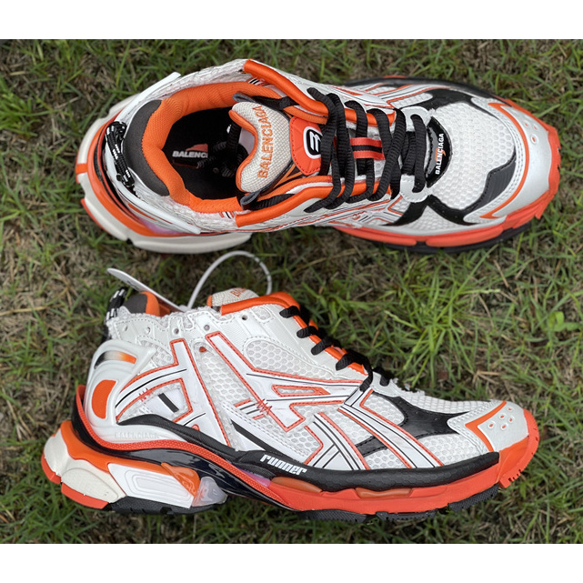 Balenciaga 'White-balck-orange' Runner Sneakers - EUR FASHION