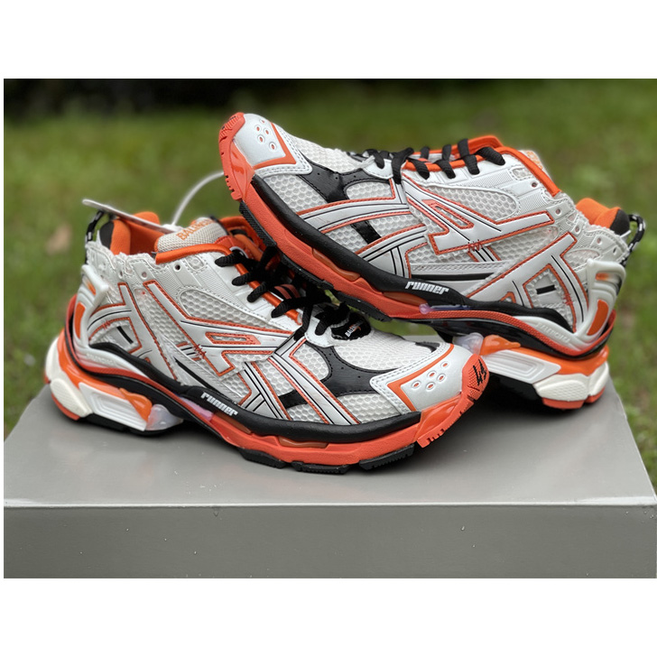 Balenciaga 'White-balck-orange' Runner Sneakers - EUR FASHION