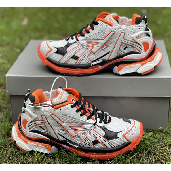 Balenciaga 'White-balck-orange' Runner Sneakers - EUR FASHION