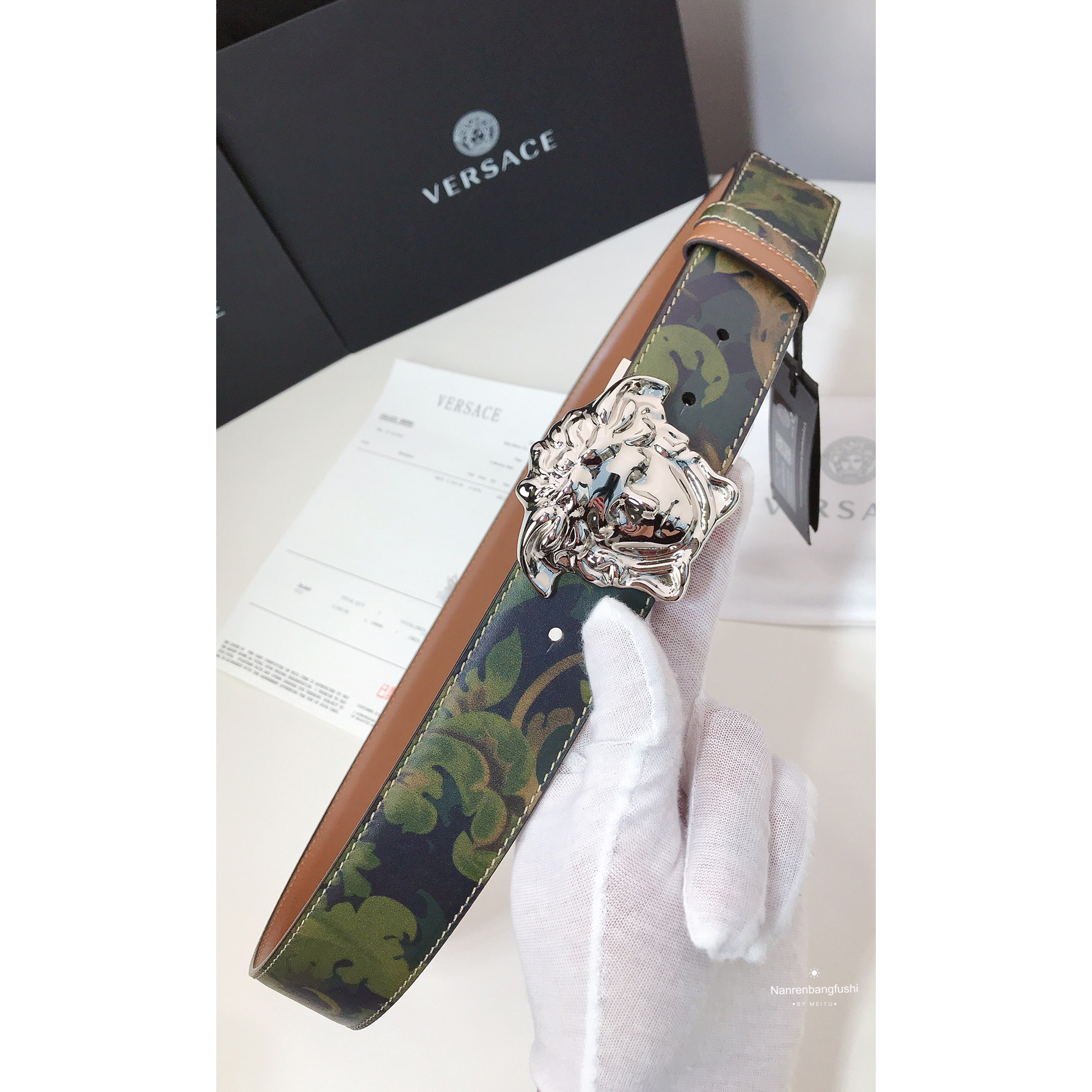 Versace Barocco Print Palazzo 40 MM Belt  - EUR FASHION