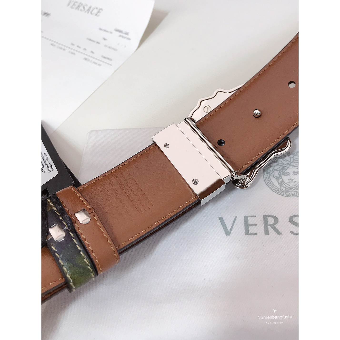 Versace Barocco Print Palazzo 40 MM Belt  - EUR FASHION