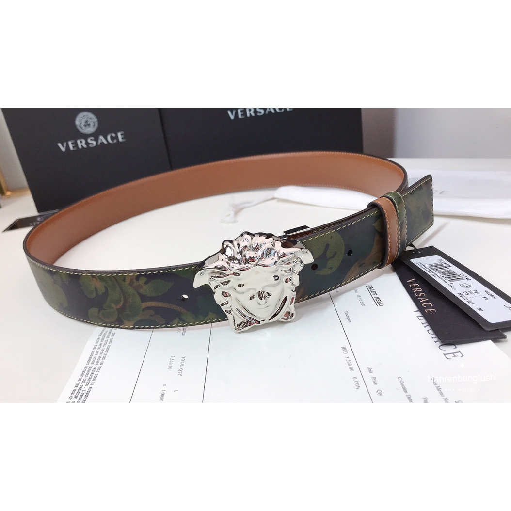 Versace Barocco Print Palazzo 40 MM Belt  - EUR FASHION