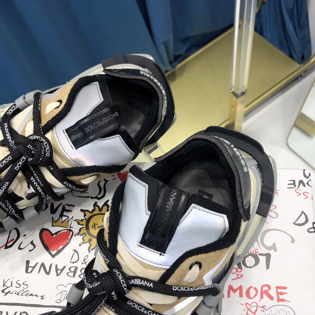 Dolce & Gabbana Mixed-Material Space Sneakers - EUR FASHION