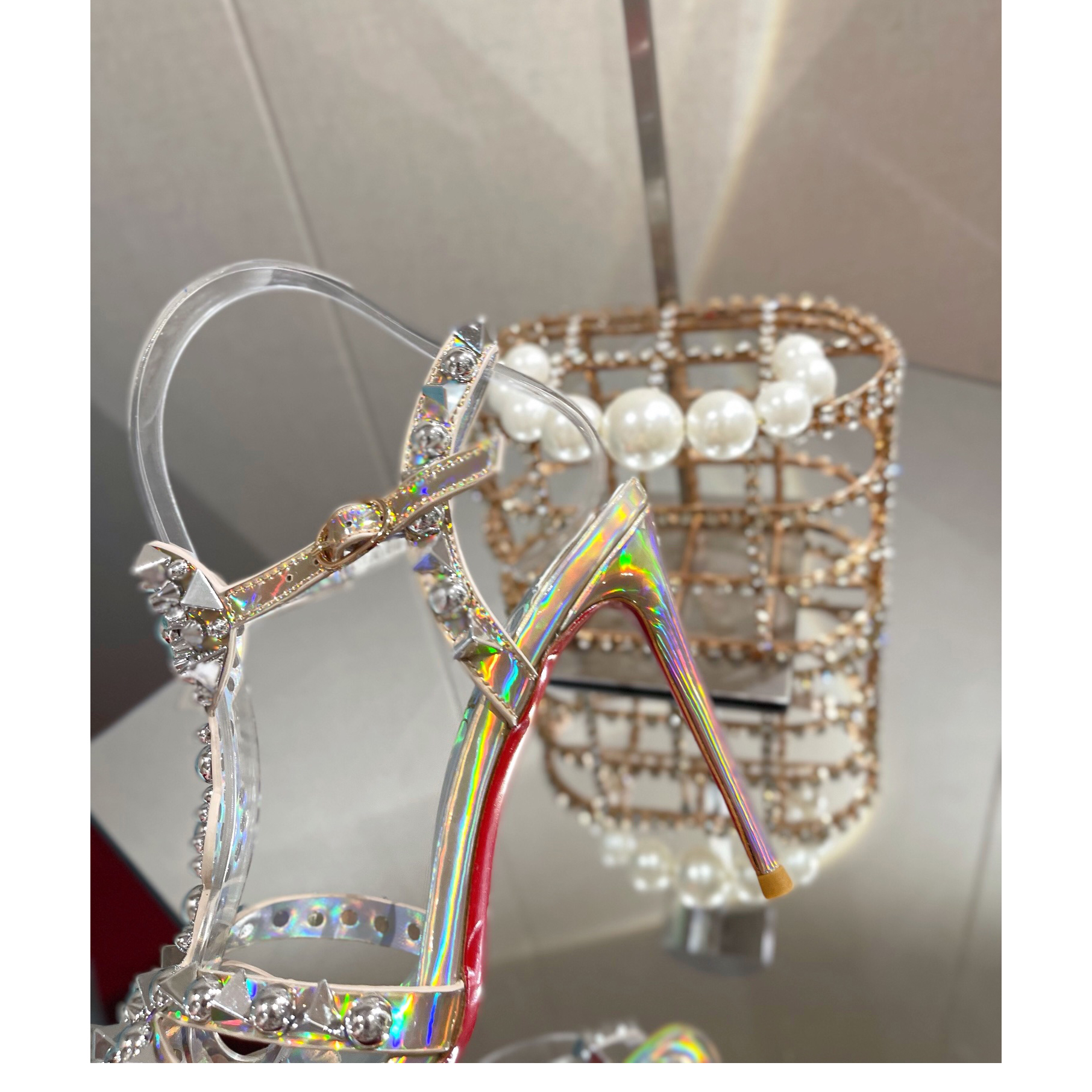 Christian Louboutin Silver Sandal（10cm Heel Height） - EUR FASHION