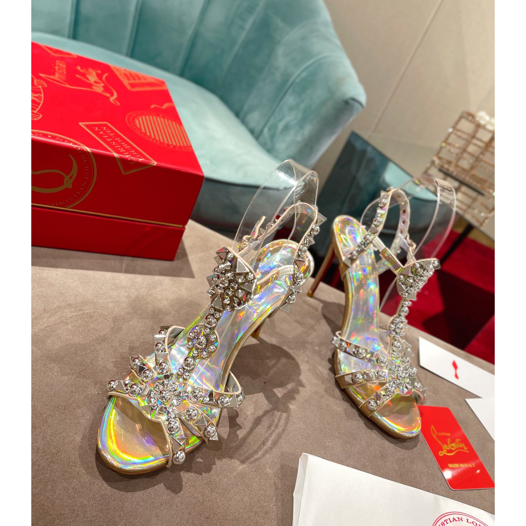 Christian Louboutin Silver Sandal（10cm Heel Height） - EUR FASHION