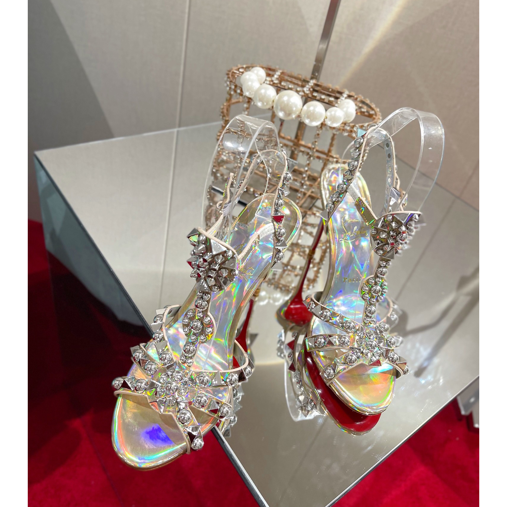 Christian Louboutin Silver Sandal（10cm Heel Height） - EUR FASHION