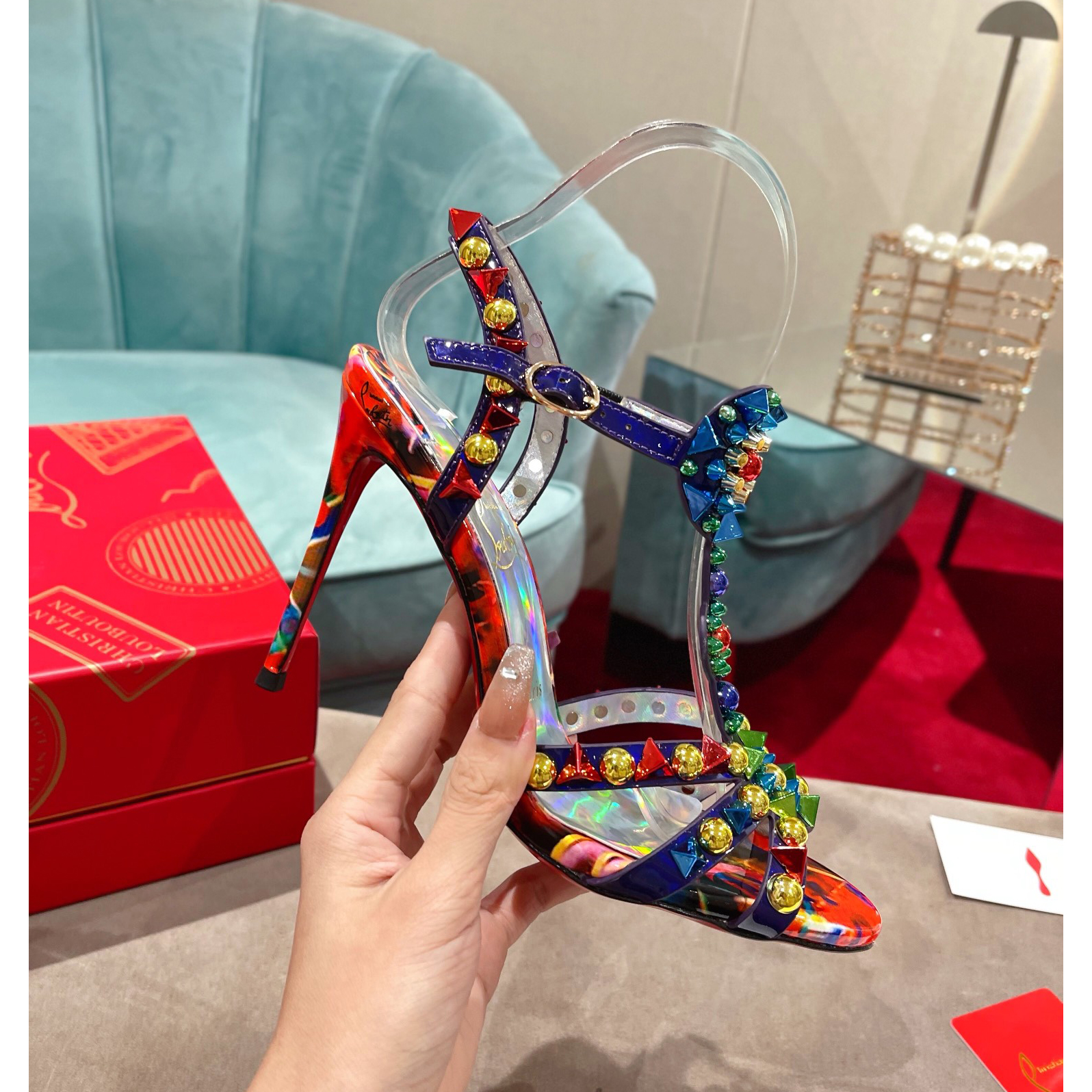 Christian Louboutin Multicolor Sandal（10cm Heel Height） - EUR FASHION