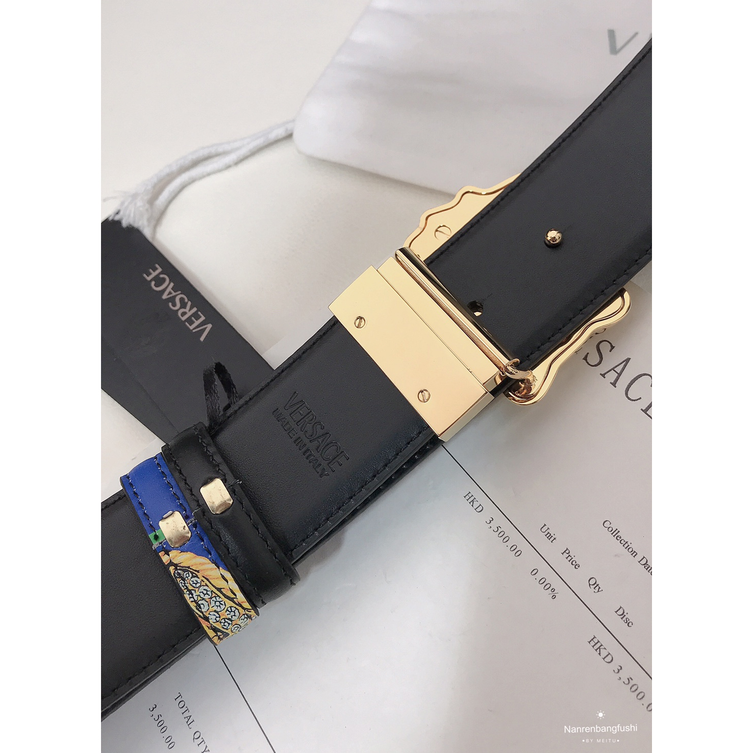 Versace Marine Organism Print 40 MM Belt  - EUR FASHION
