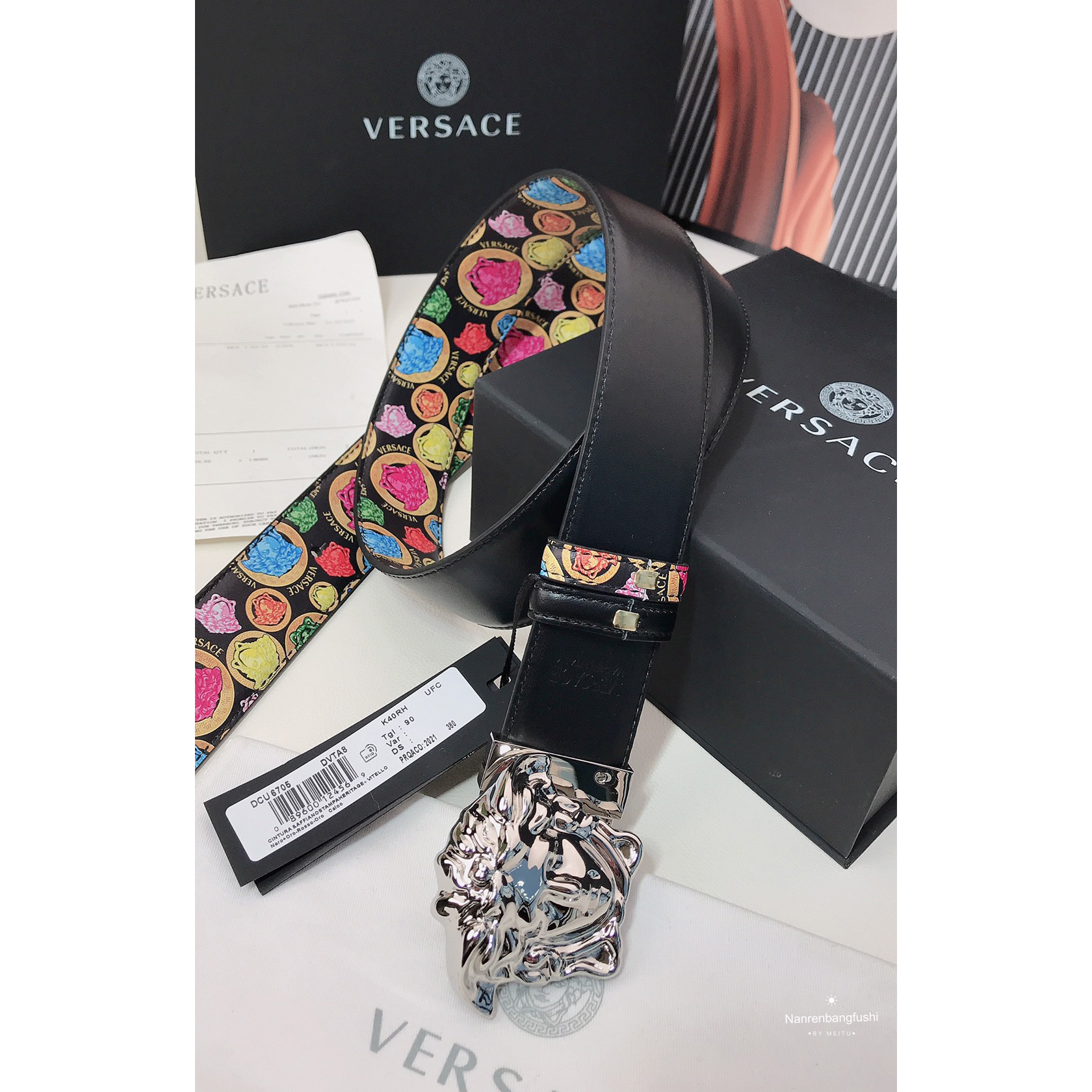 Versace Medusa Print 40 MM Belt  - EUR FASHION